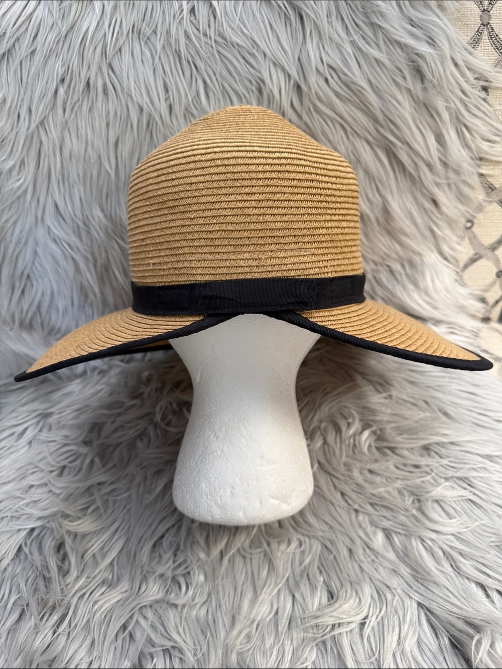 Cappelli Straworld Tan Straw Sun Hat with Black Band - Picture 5 of 12